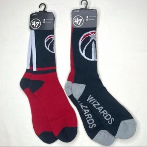 2 Pairs of NBA Washington Wizards team socks